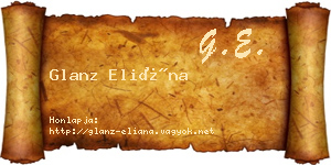 Glanz Eliána névjegykártya